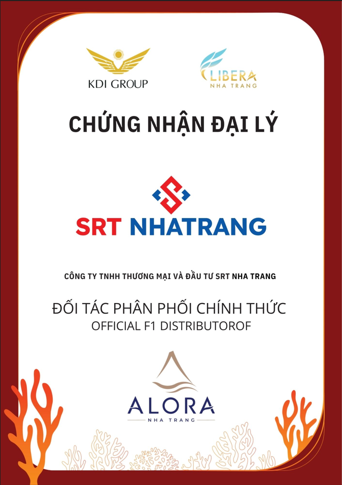 Chứng nhận Đại lý SRT Nha Trang đối tác phân phối chính thức Alora Nha Trang