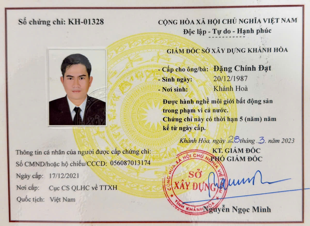 Chính sách bảo mật 2 Chứng chỉ hành nghề môi giới bất động sản Đặng Chính Đạt